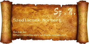 Szedlacsek Norbert névjegykártya