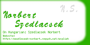 norbert szedlacsek business card